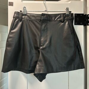 ZARA Black Leather Shorts!